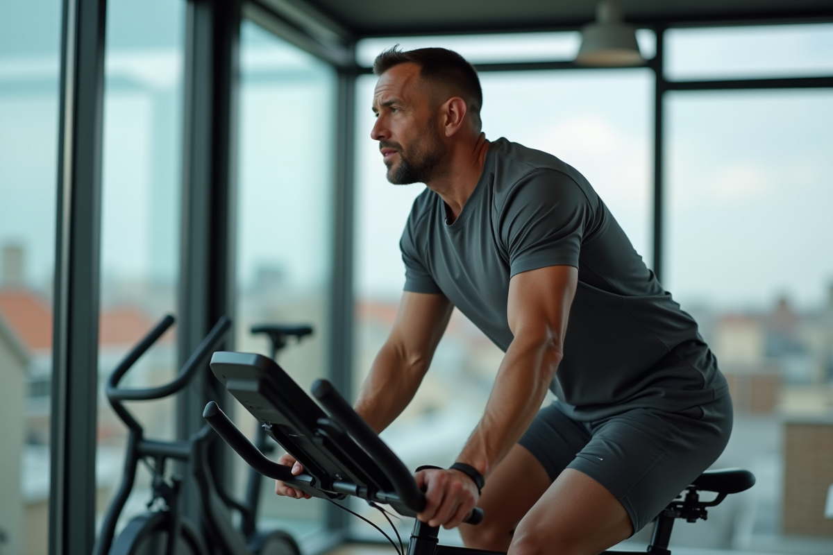 Homme faisant du vélo d