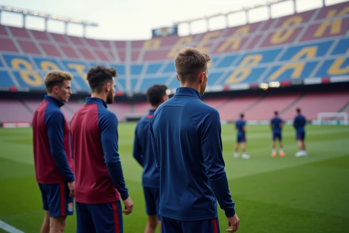 Jeunes footballeurs en entraînement au Camp Nou