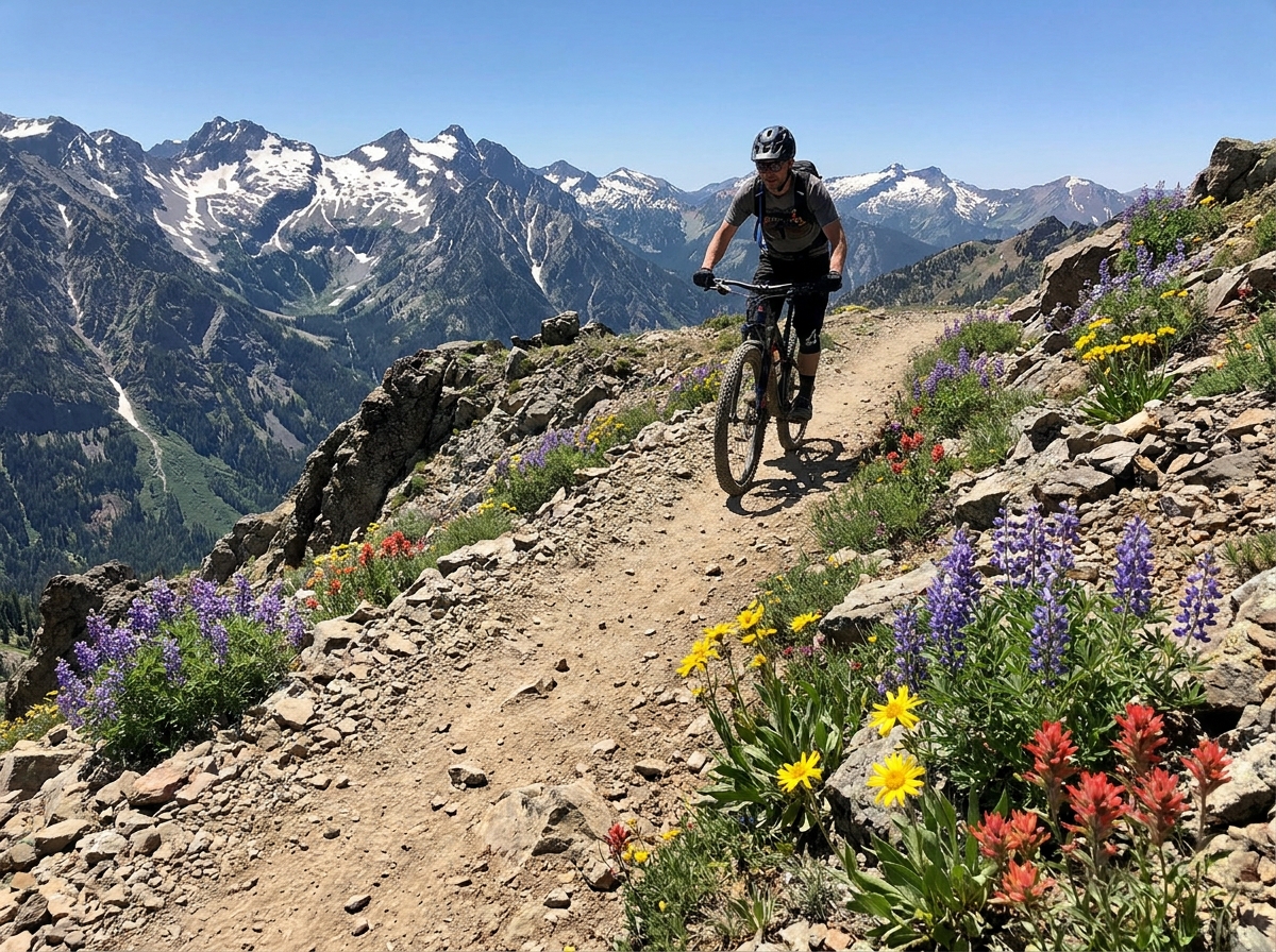 vtt sur sentier montagne