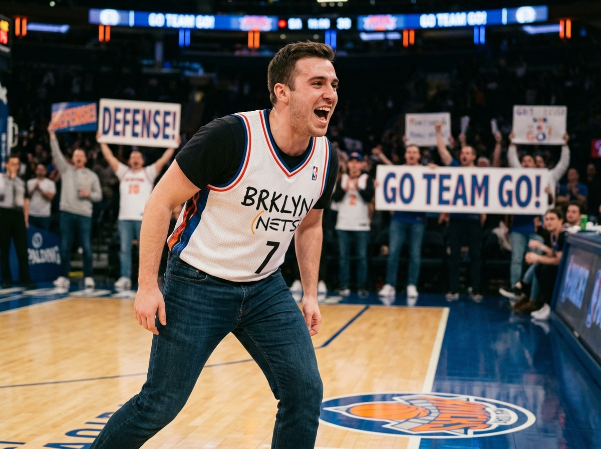 Jeune homme en jersey de basketball encourageant au bord du terrain